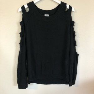 Tobi Cut Out Black Knit Sweater